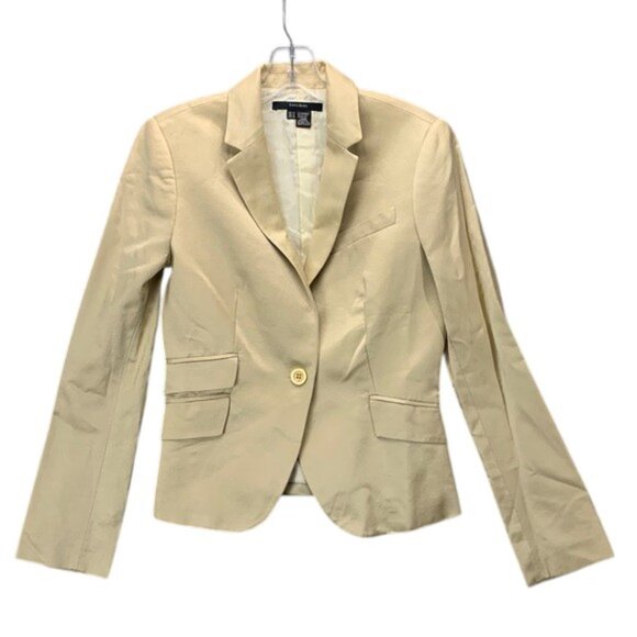 ZARA Women’s M Cream Beige Structured Open Front Blazer - Picture 1 of 14